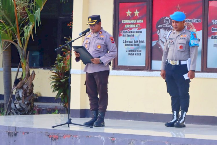 Pimpin Apel Perdana Wakapolres Kupang Tekankan Solid dan Kompak Kunci Keberhasilan Bersama