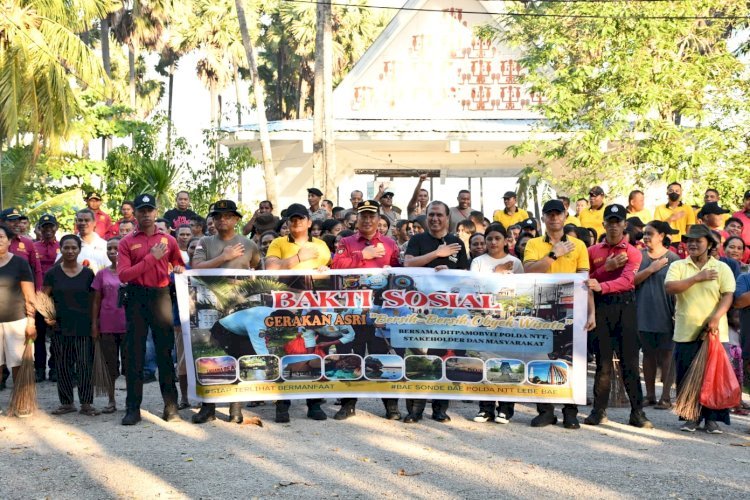 Polda NTT Gelar Bhakti Sosial di Wisata Pantai Lasiana, Wujudkan Gerakan ASRI Bersama Masyarakat