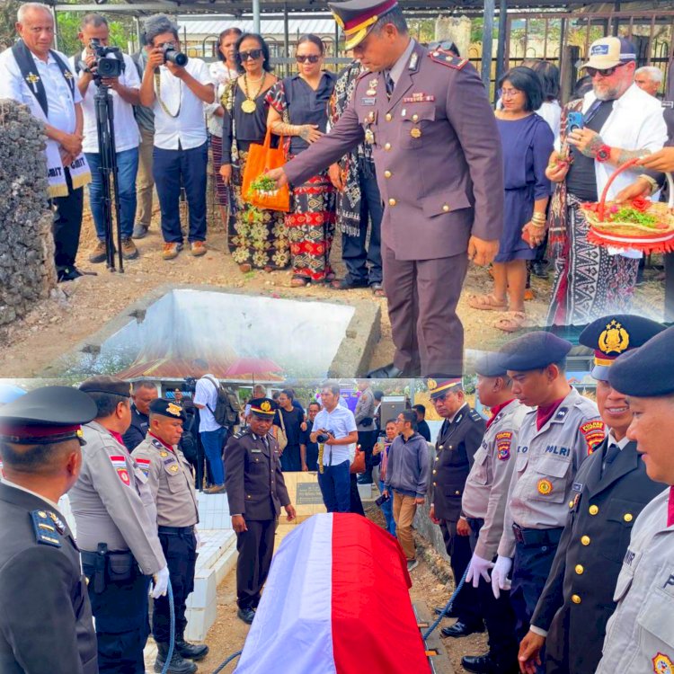Wujud Penghormatan Polri, Wakapolres Kupang Pimpin Upacara Pemakaman Kedinasan AKP Purn. Hana Adriana Detaq