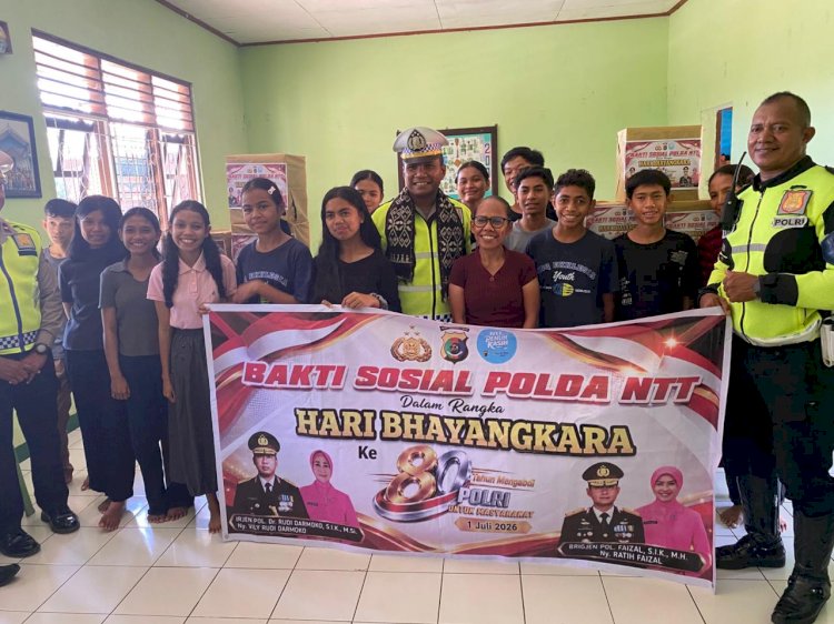 Sambut Hari Bhayangkara ke-80, Polres Kupang Salurkan Bantuan Sosial ke Yayasan Abdi Peduli Indonesia