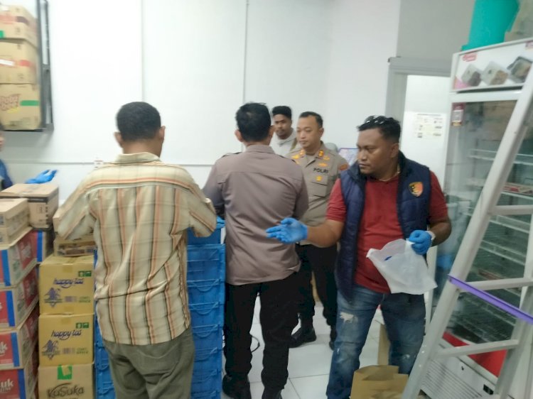 Polisi Olah TKP Kasus Pencurian di Indomaret Desa Mata Air, Pelaku Masih Dalam Penyelidikan