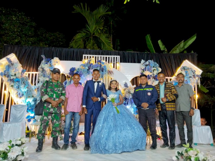Kolaborasi Bhabinkamtibmas dan Babinsa Amankan Resepsi Pernikahan Warga Desa Poto
